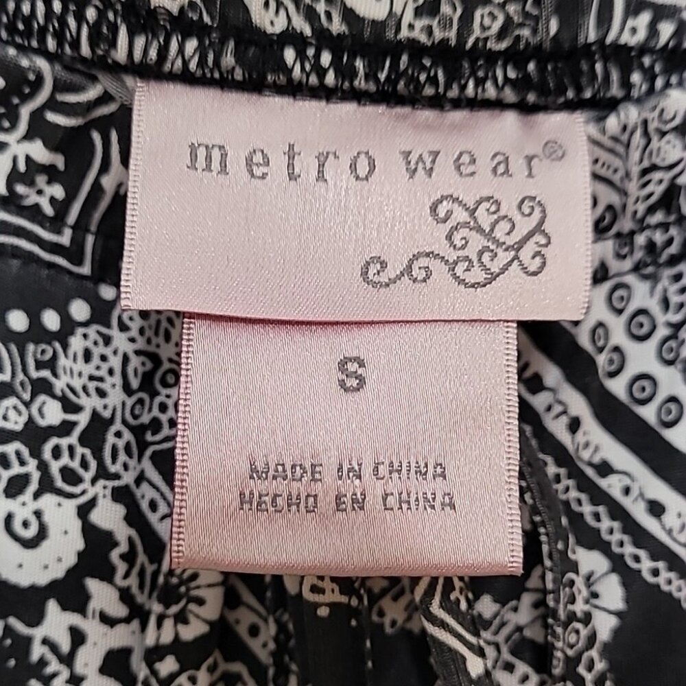 Black & White Bandana Print Maxi Skirt With Drawstring Waist By Metro Wear S - Picture 5 of 8